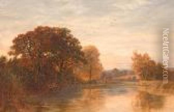 On The Arun Near Arundel Oil Painting - George Vicat Cole