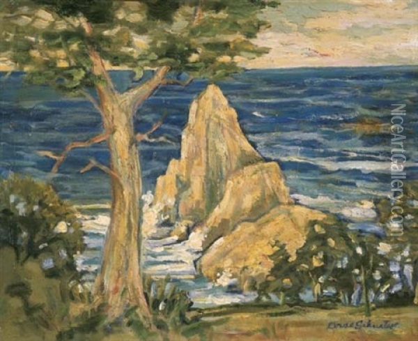 Monterey Coast Oil Painting - Donna N. Schuster