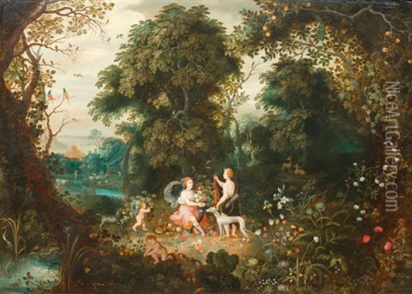 Parklandschaft Mit Erlegtem Federwild Und Fruchten Oil Painting - Pieter Casteels III
