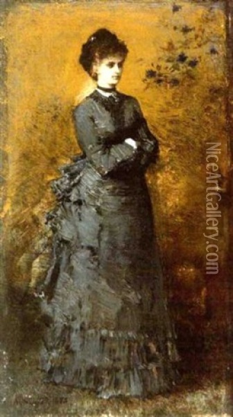 Damenbildnis Oil Painting - Albert von Keller