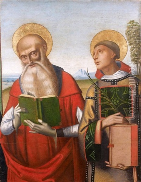 Saint Jerome Et Saint Laurent Oil Painting - Domenico Panetti