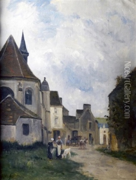 Rue De Village En Pays De Caux Oil Painting - Stanislas Lepine