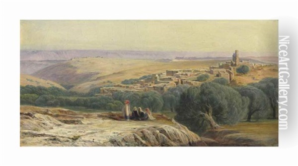 The Plains Of Bethany Oil Painting - Edward Lear