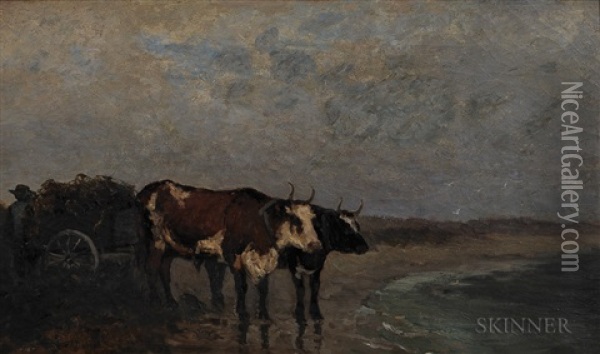 The Oxen Cart Oil Painting - Ann Sophia Towne Darrah