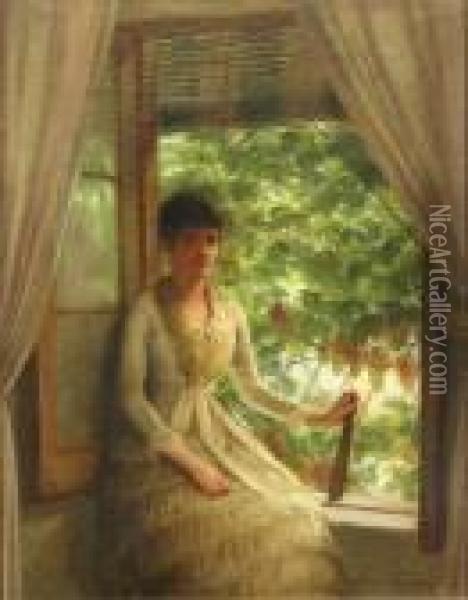 At The Window Oil Painting - George Henry Hall