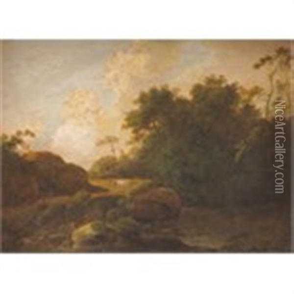 Wicklow Landscape Oil Painting - George Barret