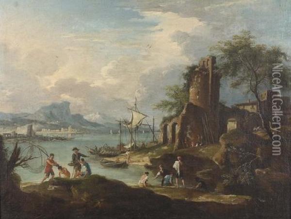 Umkreis
Sudliche Kustenlandschaft Mit Ruinen. Oil Painting - Claude-joseph Vernet