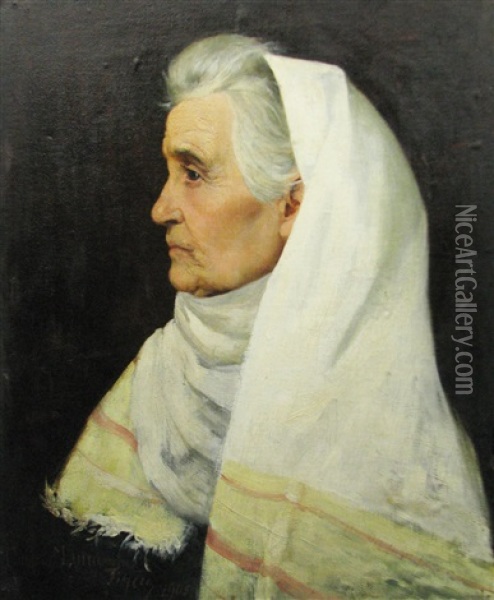Mother's Portrait Oil Painting - Ion Tincu