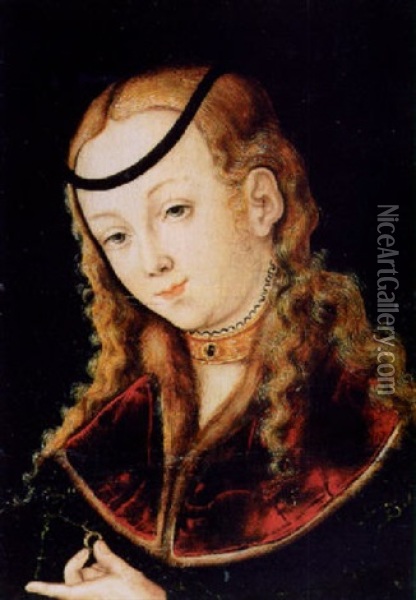 Bildnis Einer Jungen Frau Mit Ring Oil Painting - Lucas Cranach the Elder
