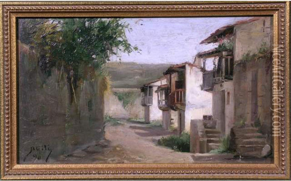 Le Village Oil Painting - Baldomero Gili Y Roig