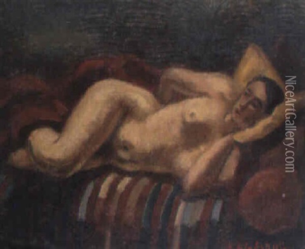 Nu Couche Sur Un Divan Oil Painting - Amedee Marie Dominique Dubois de La Patelliere
