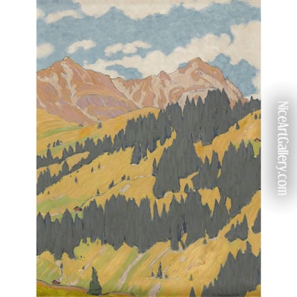 Sommerliche Berglandschaft Oil Painting - Emil Prochaska