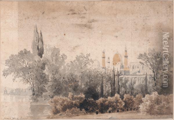 Moschea Bianca Di Costantinopoli Oil Painting - Carlo Brioschi