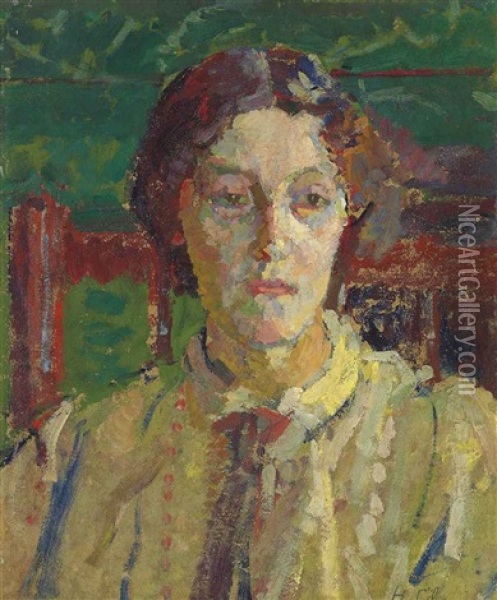 Portrait Of Mrs Whelan Oil Painting - Harold Gilman