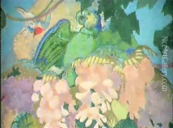 Le Perroquet Vert Oil Painting - Maurice Denis