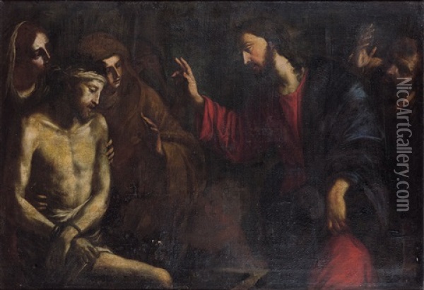 La Resurrection De Lazare Oil Painting - Giovanni Andrea de Ferrari