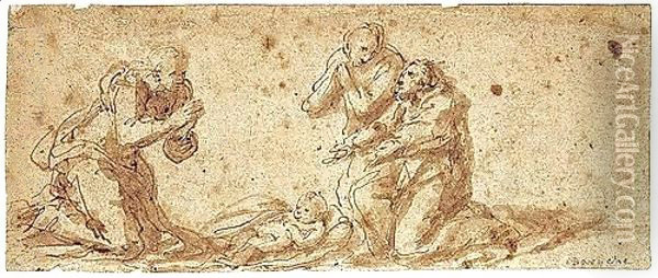 The Adoration Of The Shepherds Oil Painting - Polidoro Da Caravaggio (Caldara)