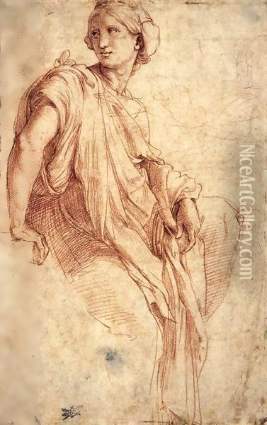 Study of a Sibyl (recto) Oil Painting - Raphael