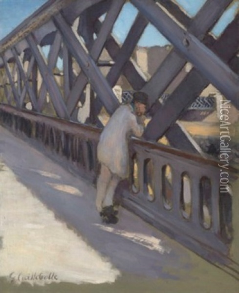 Le Pont De L'europe - Etude Partielle Oil Painting - Gustave Caillebotte