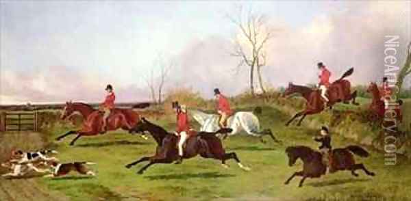Full Cry with His First Hunt Oil Painting - John Dalby