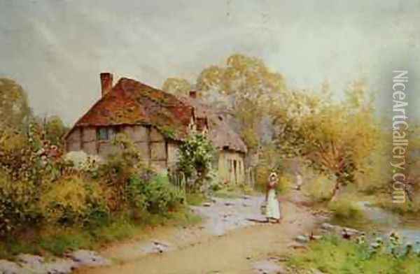 A Herefordshire Lane Oil Painting - J.A. Lynas Gray