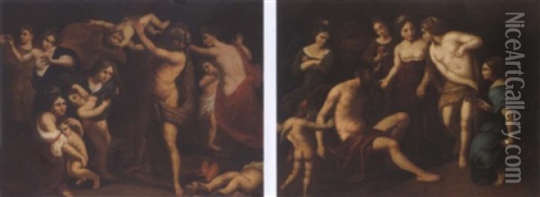 Die Taten Des Herkules: Der Rasende Herkules Oil Painting - Frans Floris the Elder