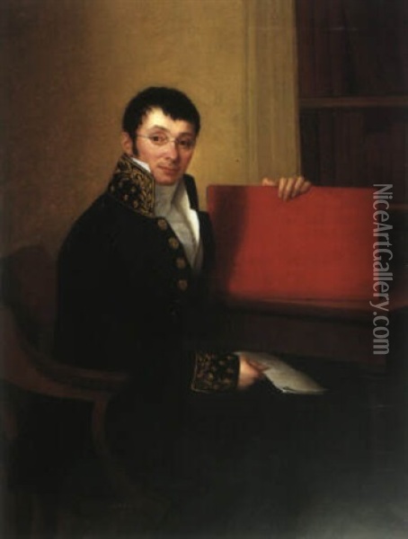 Portrait D'emmanuel D'ambray Oil Painting - Henri Nicolas Van Gorp