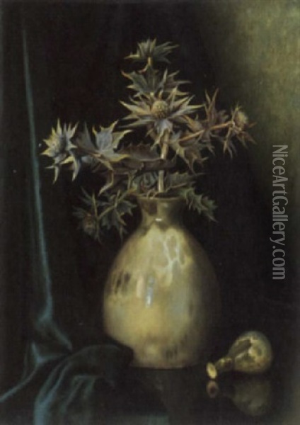 Stilleben Mit Distel In Einer Vase Oil Painting - Bernardus Arps
