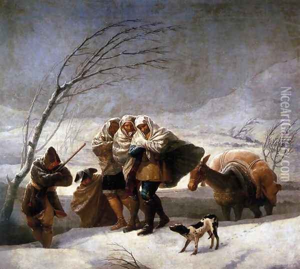 The Snowstorm Oil Painting - Francisco De Goya y Lucientes