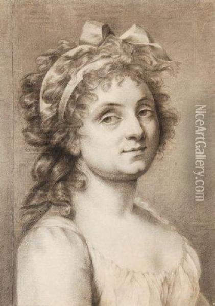 Portrait De Victoire Jobbe, Vicomtesse Heurtier Oil Painting - Marie-Victoire Lemoine