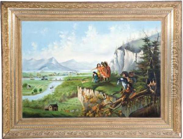 River Valley Landscape Oil Painting - Karl Emil I Doepler