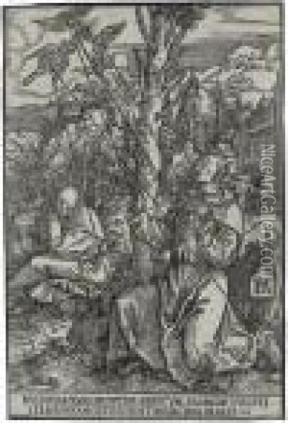 Saint Francis Receiving The Stigmata Oil Painting - Albrecht Durer