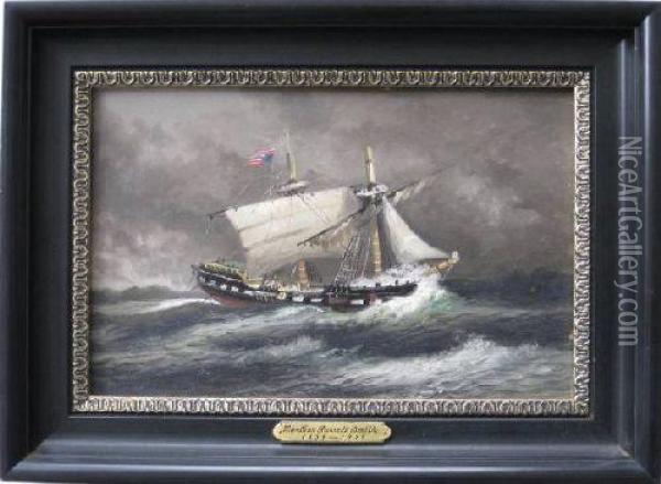 Ship In Distress Oil Painting - Xanthus Russell Smith