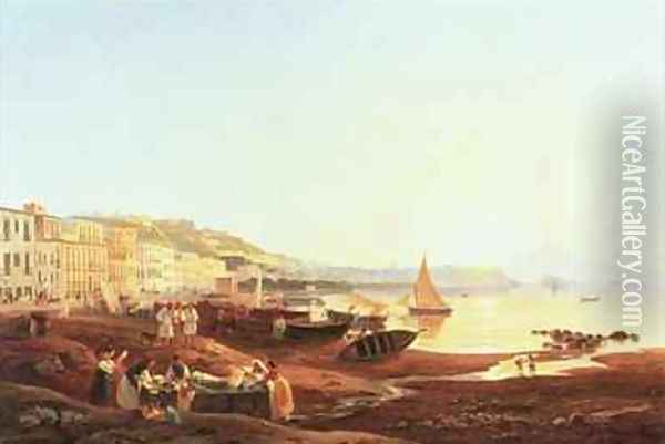 Mergellina Harbour Oil Painting - Carl Wilhelm Goetzloff