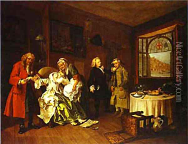 The Suicide Of The Countess 1743 Oil Painting - William Hogarth