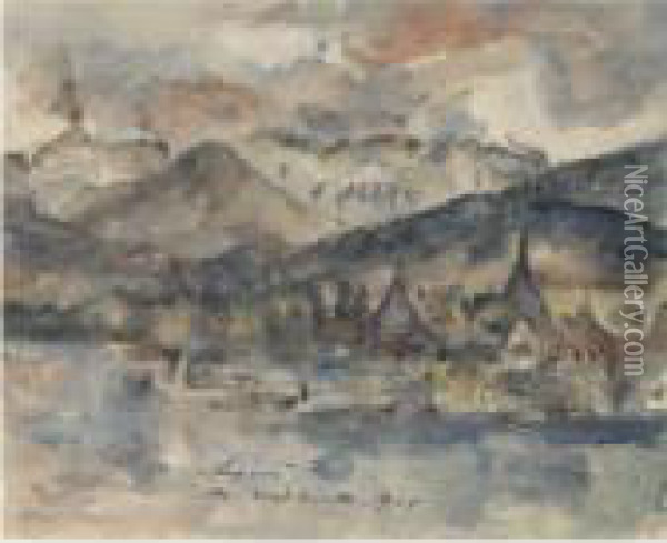 Blick Auf Luzern (view Of Lucerne) Oil Painting - Lovis (Franz Heinrich Louis) Corinth