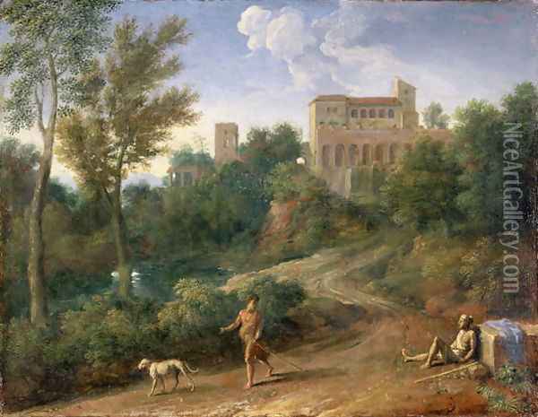 Classical Landscape with Figures, c.1672-5 Oil Painting - Gaspard Dughet Poussin