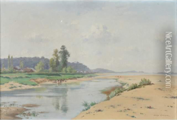Bord De Loire A Chaumont Oil Painting - Edme Emile Laborne