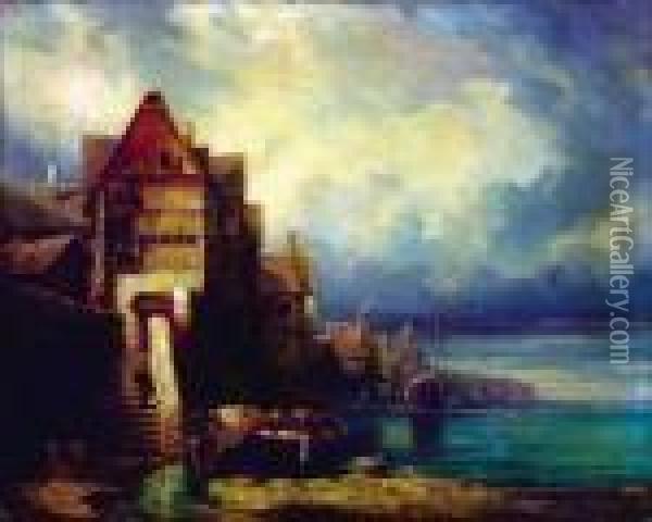 La Haye Oil Painting - Eugene Isabey