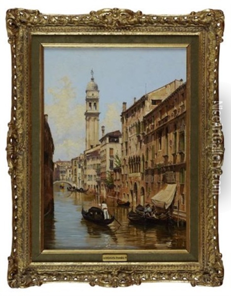 Canal Scene Venice Oil Painting - Antonietta Brandeis
