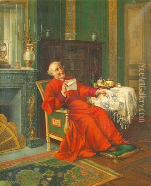 Le Dejeuner Du Cardinal Oil Painting - Karl (Charles) Froelich