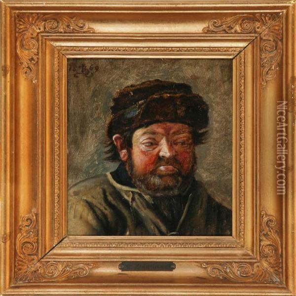The Fisher Nielskuttesen Oil Painting - Kristian Zahrtmann