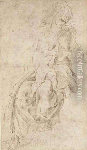 The Madonna And Child Oil Painting - Michelangelo