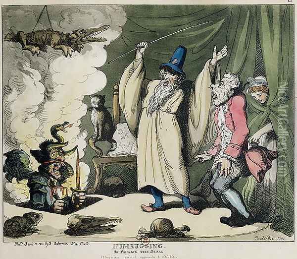 Humbugging or Raising the Devil, 1800 Oil Painting - Thomas Rowlandson