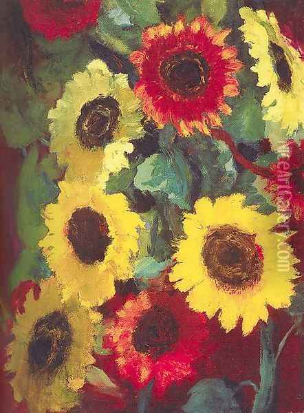Sunflowers Oil Painting - Emil Nolde