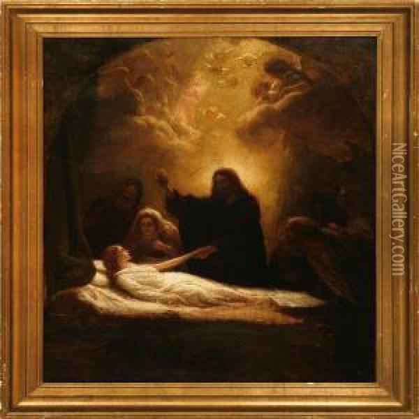 Jesus Heals The Daughter Of Jarius Oil Painting - Lorenz Frolich