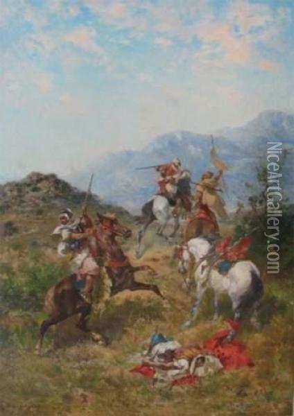 Combat D'arabes Ou La Collecte De L'impot Oil Painting - Georges Washington
