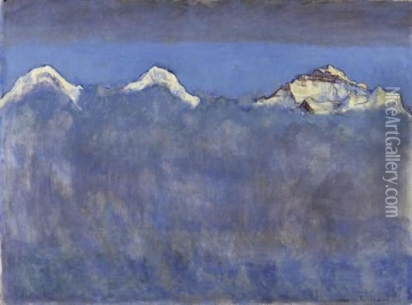 Eiger, Monch Und Jungfrau Uber Dem Nebelmeer Oil Painting - Ferdinand Hodler