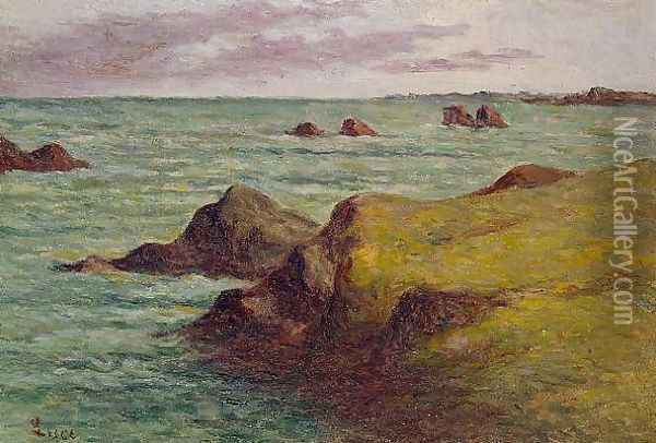 Rothéneuf, environs de Saint-Malo (Rothéneuf, near Saint-Malo) Oil Painting - Maximilien Luce