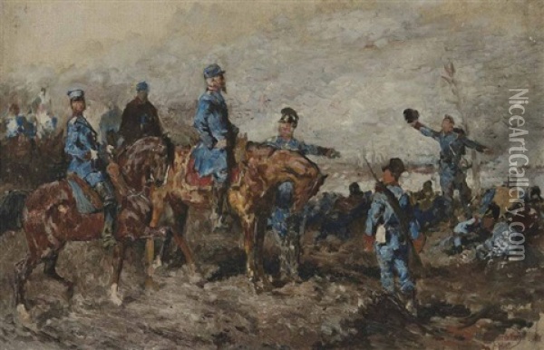 General Ludwig Von Der Tann Zu Pferde (schlacht Bei Worth 6. August 1870?) Oil Painting - Otto Von Faber Du Faur